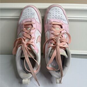 Girls Size 6 Nike Pink and White Sneakers